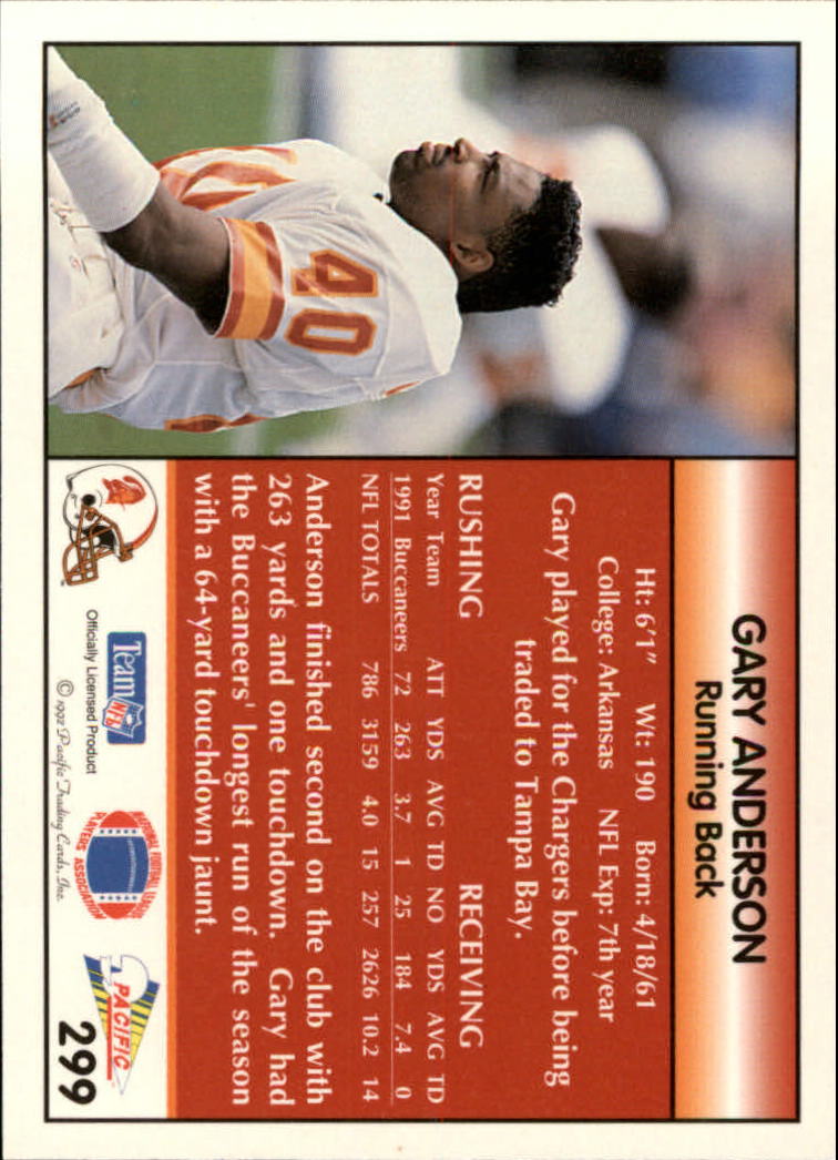 B1903- 1992 Pacific Football Cards 251-500 +Rookies -You Pick- 15+ FREE US SHIP - Picture 95 of 481