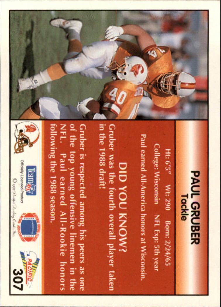 B1903- 1992 Pacific Football Cards 251-500 +Rookies -You Pick- 15+ FREE US SHIP - Picture 111 of 481