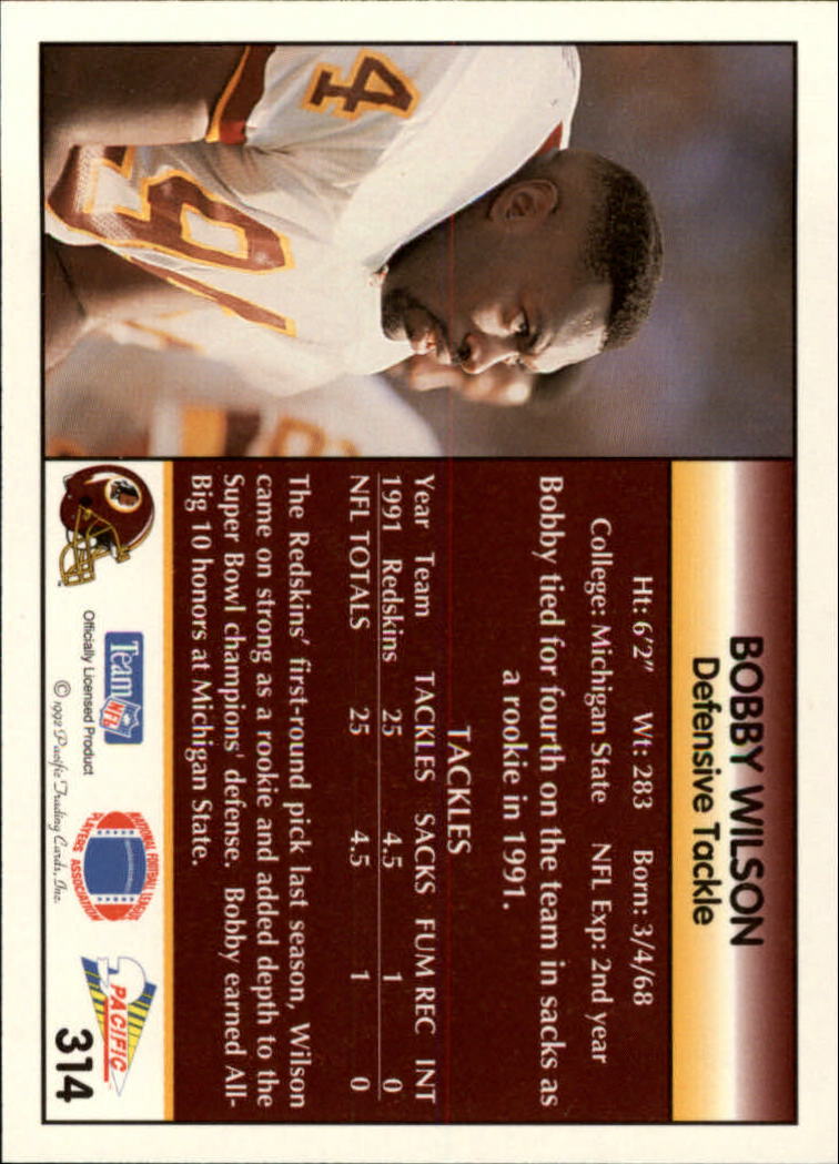 1992 Pacific #314 Bobby Wilson back image