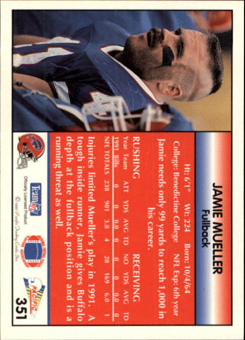 B1903- 1992 Pacific Football Cards 251-500 +Rookies -You Pick- 15+ FREE US SHIP - Picture 193 of 481