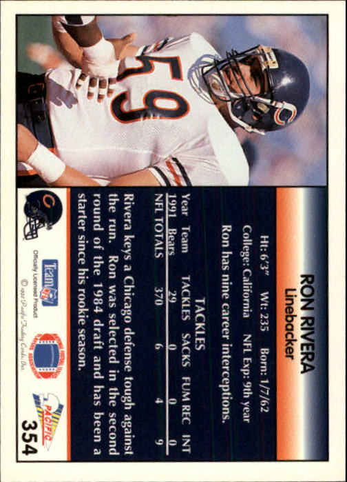 B1903- 1992 Pacific Football Cards 251-500 +Rookies -You Pick- 15+ FREE US SHIP - Picture 199 of 481