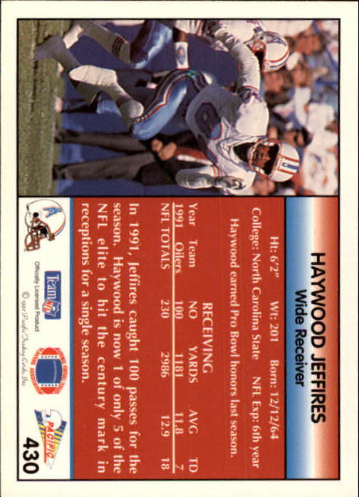 B1903- 1992 Pacific Football Cards 251-500 +Rookies -You Pick- 15+ FREE US SHIP - Picture 348 of 481