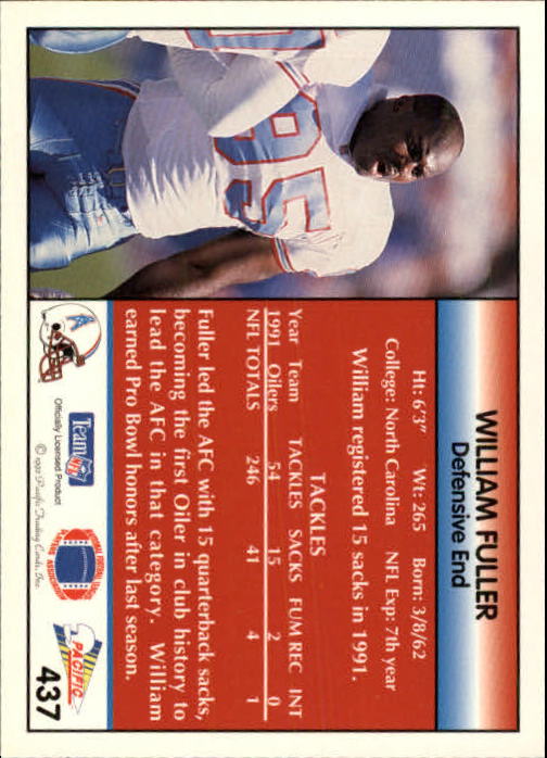 B1903- 1992 Pacific Football Cards 251-500 +Rookies -You Pick- 15+ FREE US SHIP - Picture 362 of 481