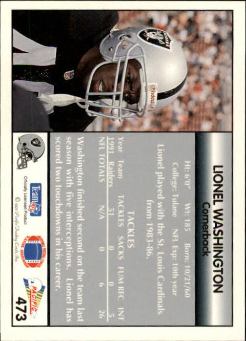 B1903- 1992 Pacific Football Cards 251-500 +Rookies -You Pick- 15+ FREE US SHIP - Picture 430 of 481