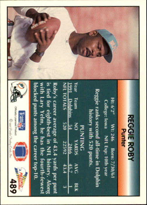 B1903- 1992 Pacific Football Cards 251-500 +Rookies -You Pick- 15+ FREE US SHIP - Picture 461 of 481