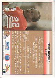 1992 Pacific #611 Todd Bowles back image