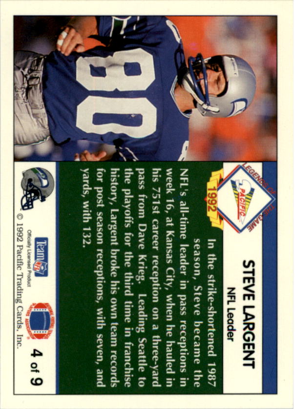 1992 Pacific Football "Insert" Cards - Picture 83 of 93