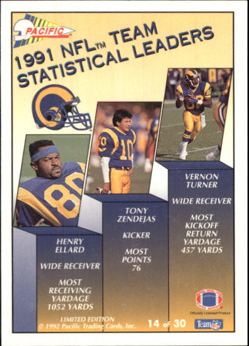 1992 Pacific Football "Insert" Cards - Picture 45 of 93