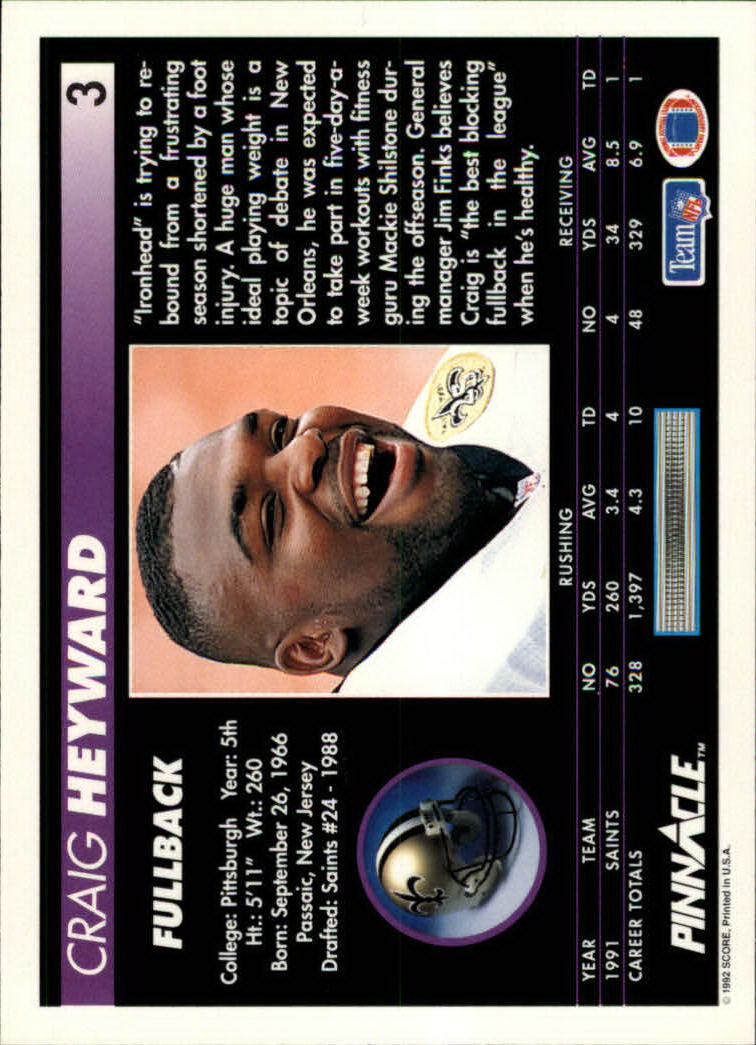 A1803- 1992 Pinnacle FB Card #s 1-250 +Rookies -You Pick- 15+ FREE US SHIP - Picture 7 of 499
