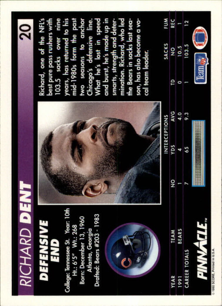 A1803- 1992 Pinnacle FB Card #s 1-250 +Rookies -You Pick- 15+ FREE US SHIP - Picture 41 of 499
