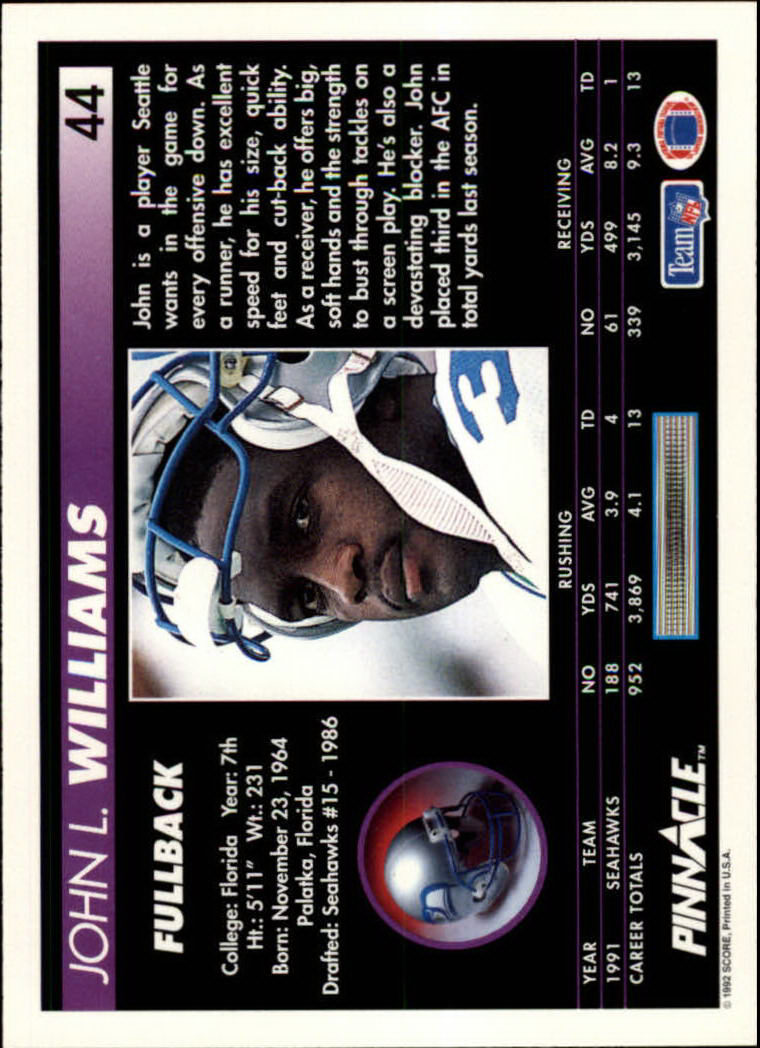 A1803- 1992 Pinnacle FB Card #s 1-250 +Rookies -You Pick- 15+ FREE US SHIP - Picture 89 of 499