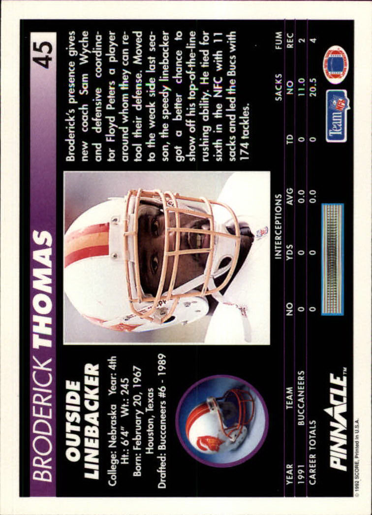 A1803- 1992 Pinnacle FB Card #s 1-250 +Rookies -You Pick- 15+ FREE US SHIP - Picture 91 of 499