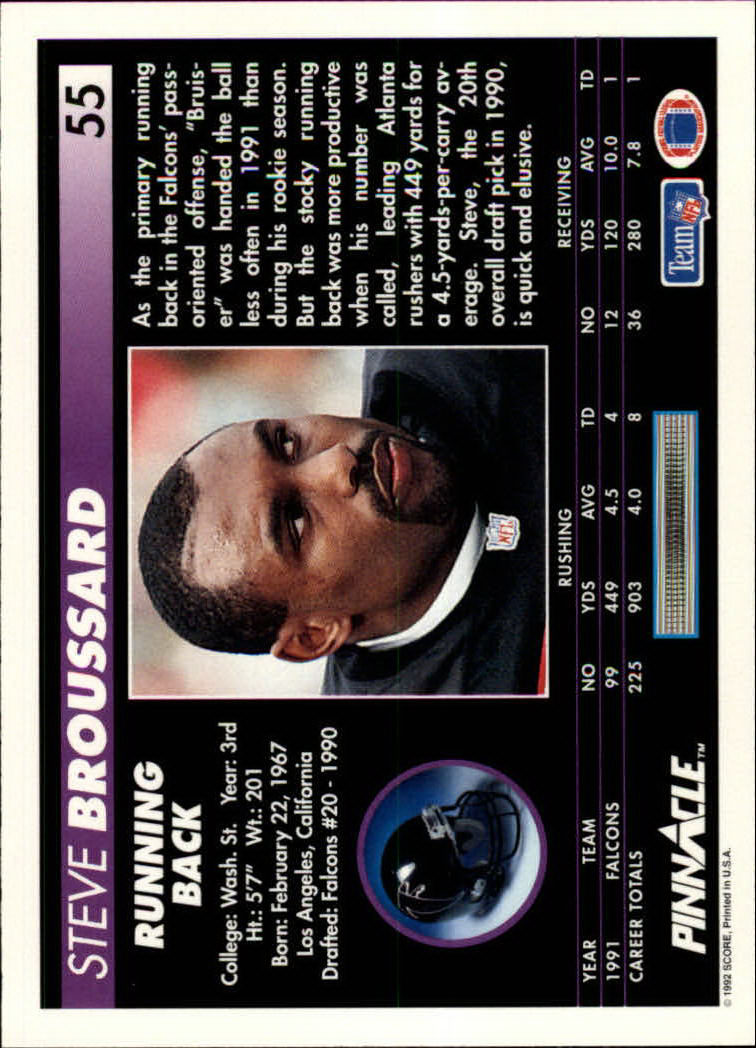 A1803- 1992 Pinnacle FB Card #s 1-250 +Rookies -You Pick- 15+ FREE US SHIP - Picture 111 of 499