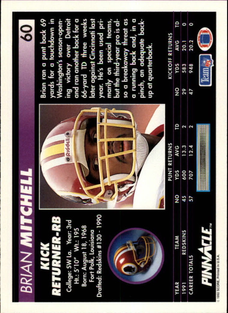 A1803- 1992 Pinnacle FB Card #s 1-250 +Rookies -You Pick- 15+ FREE US SHIP - Picture 121 of 499