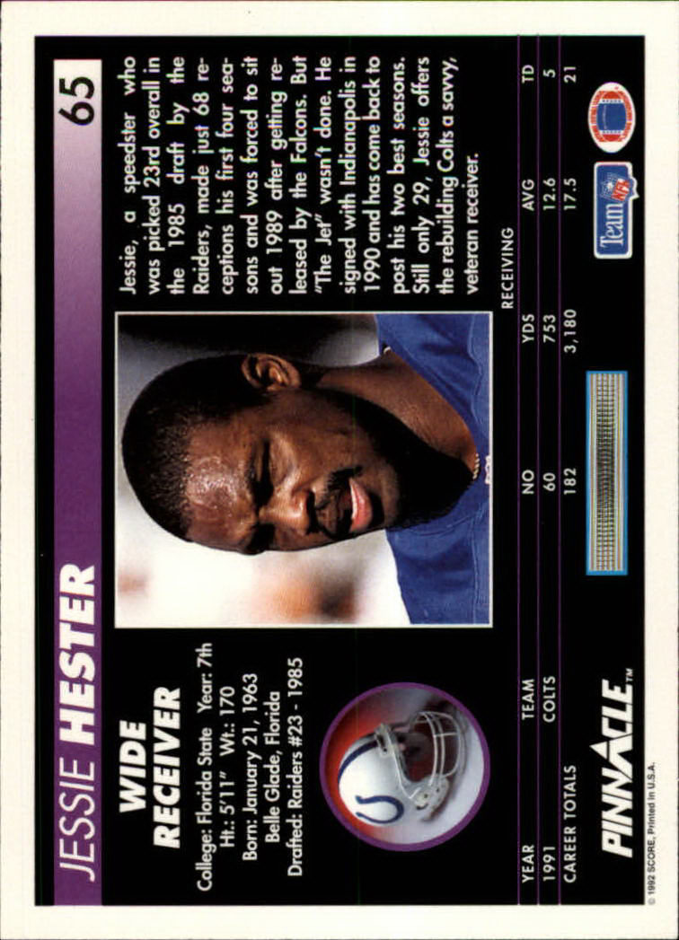 A1803- 1992 Pinnacle FB Card #s 1-250 +Rookies -You Pick- 15+ FREE US SHIP - Picture 131 of 499
