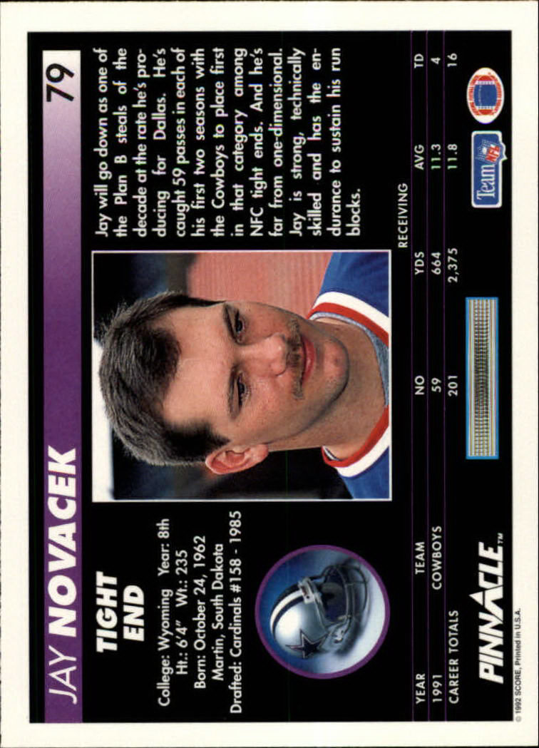 A1803- 1992 Pinnacle FB Card #s 1-250 +Rookies -You Pick- 15+ FREE US SHIP - Picture 159 of 499