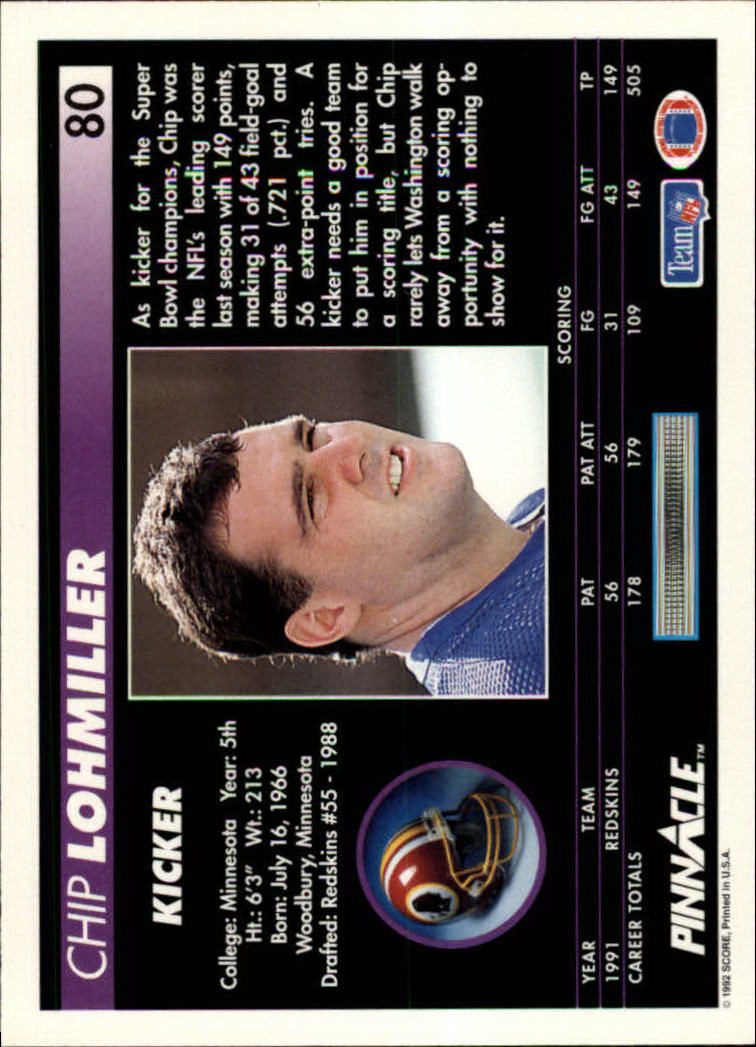 A1803- 1992 Pinnacle FB Card #s 1-250 +Rookies -You Pick- 15+ FREE US SHIP - Picture 161 of 499