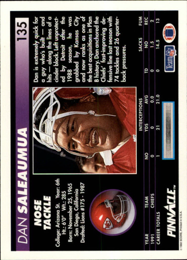 A1803- 1992 Pinnacle FB Card #s 1-250 +Rookies -You Pick- 15+ FREE US SHIP - Picture 271 of 499