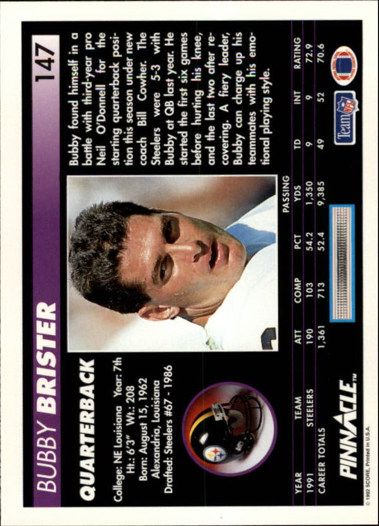 A1803- 1992 Pinnacle FB Card #s 1-250 +Rookies -You Pick- 15+ FREE US SHIP - Picture 295 of 499