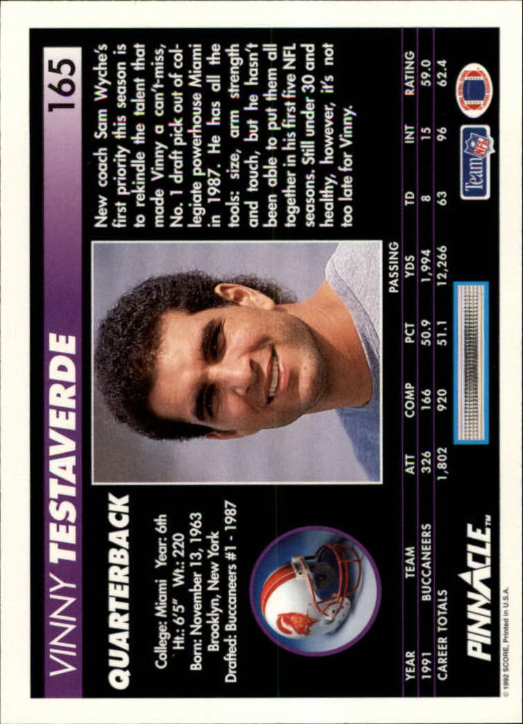 A1803- 1992 Pinnacle FB Card #s 1-250 +Rookies -You Pick- 15+ FREE US SHIP - Picture 331 of 499