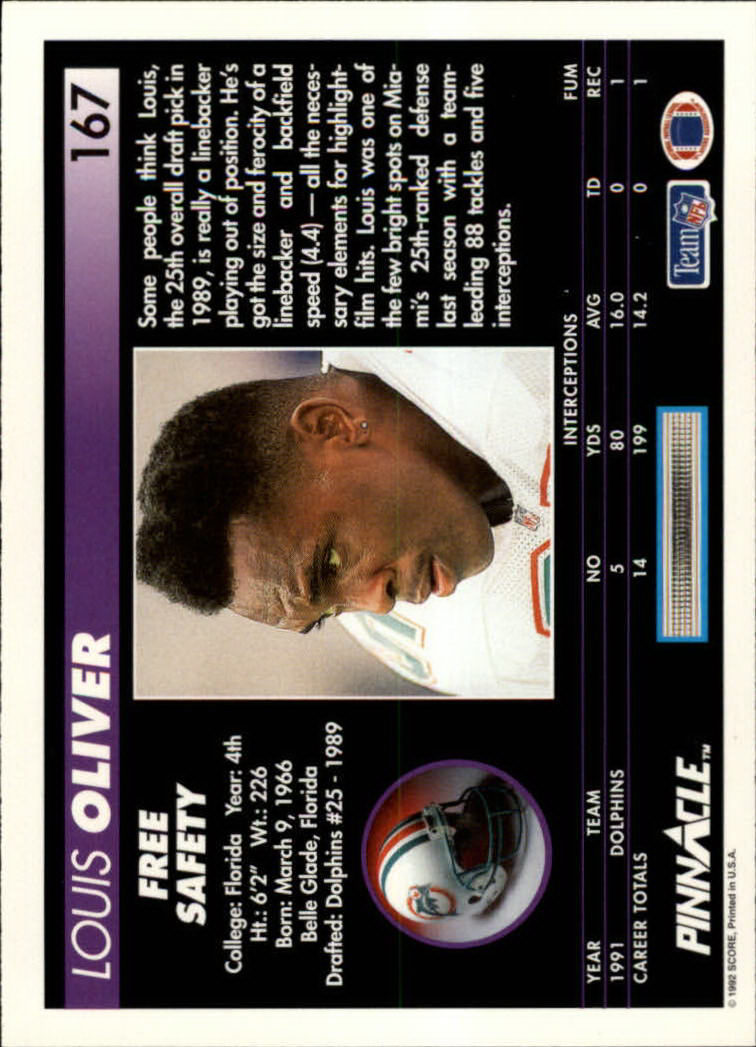 A1803- 1992 Pinnacle FB Card #s 1-250 +Rookies -You Pick- 15+ FREE US SHIP - Picture 335 of 499