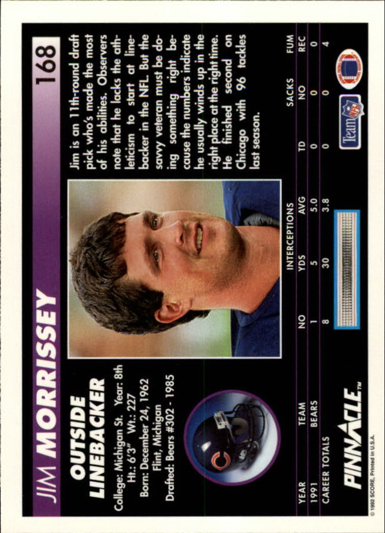 A1803- 1992 Pinnacle FB Card #s 1-250 +Rookies -You Pick- 15+ FREE US SHIP - Picture 337 of 499