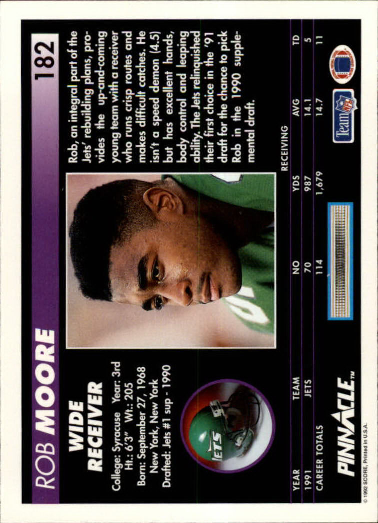 A1803- 1992 Pinnacle FB Card #s 1-250 +Rookies -You Pick- 15+ FREE US SHIP - Picture 365 of 499