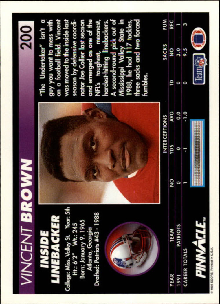 A1803- 1992 Pinnacle FB Card #s 1-250 +Rookies -You Pick- 15+ FREE US SHIP - Picture 399 of 499
