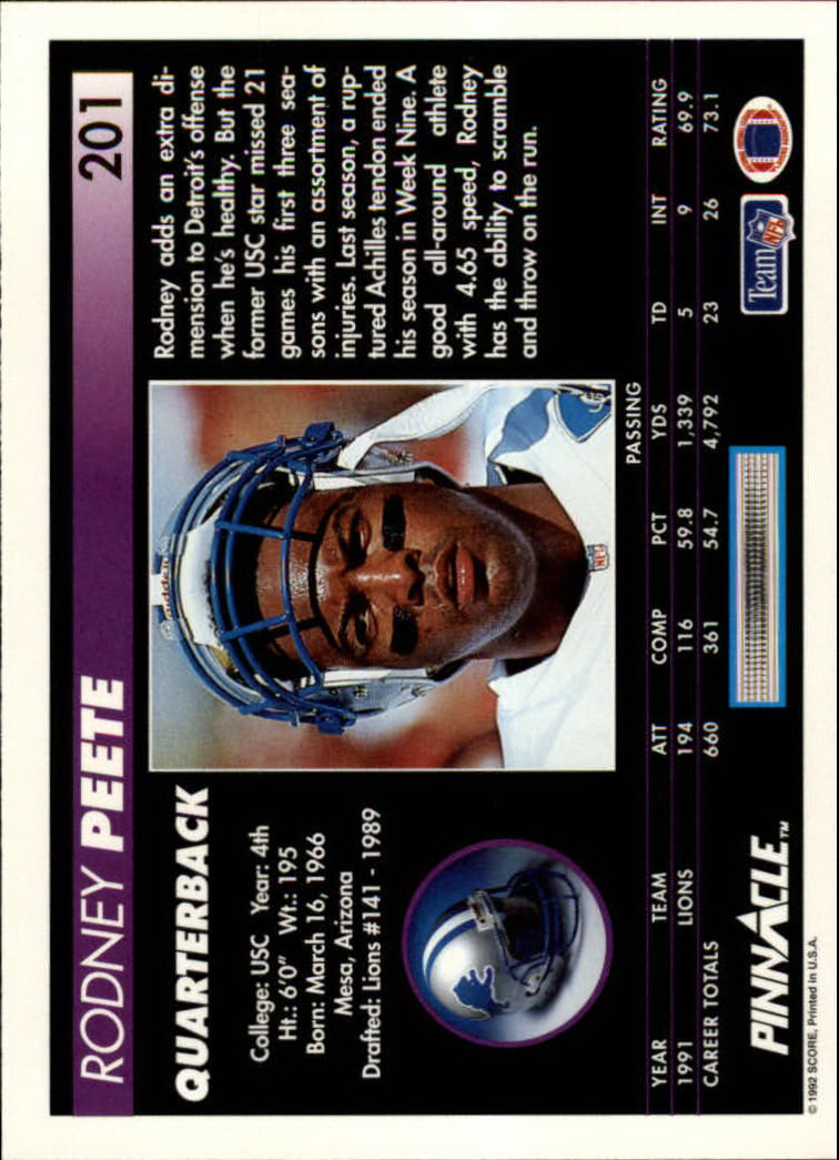 A1803- 1992 Pinnacle FB Card #s 1-250 +Rookies -You Pick- 15+ FREE US SHIP - Picture 401 of 499