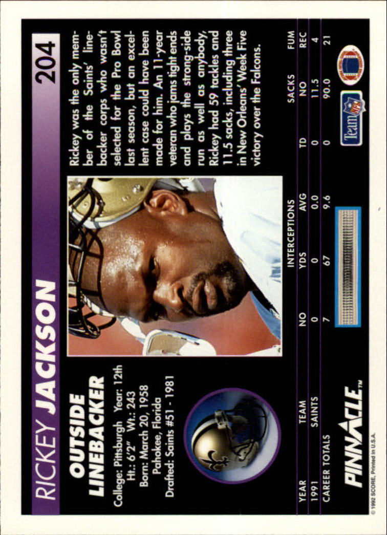 A1803- 1992 Pinnacle FB Card #s 1-250 +Rookies -You Pick- 15+ FREE US SHIP - Picture 407 of 499