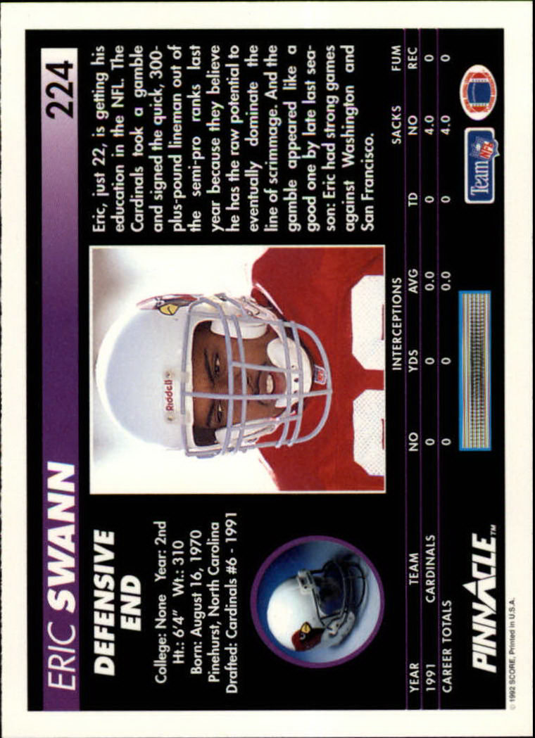 A1803- 1992 Pinnacle FB Card #s 1-250 +Rookies -You Pick- 15+ FREE US SHIP - Picture 447 of 499