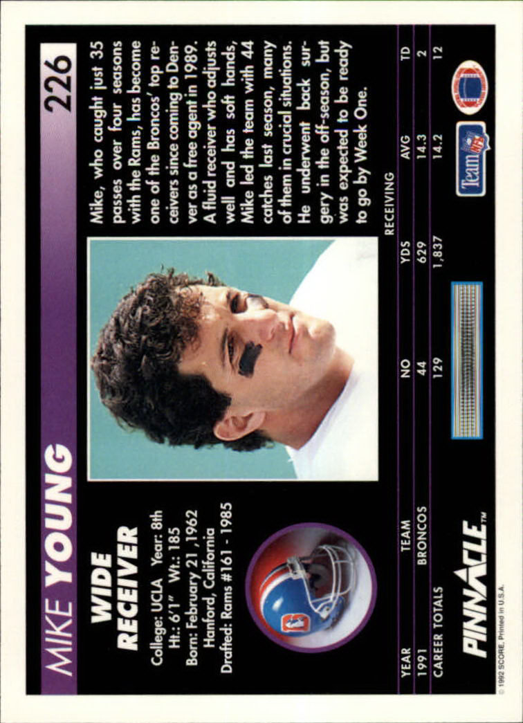 A1803- 1992 Pinnacle FB Card #s 1-250 +Rookies -You Pick- 15+ FREE US SHIP - Picture 451 of 499