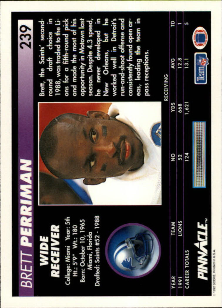 A1803- 1992 Pinnacle FB Card #s 1-250 +Rookies -You Pick- 15+ FREE US SHIP - Picture 477 of 499
