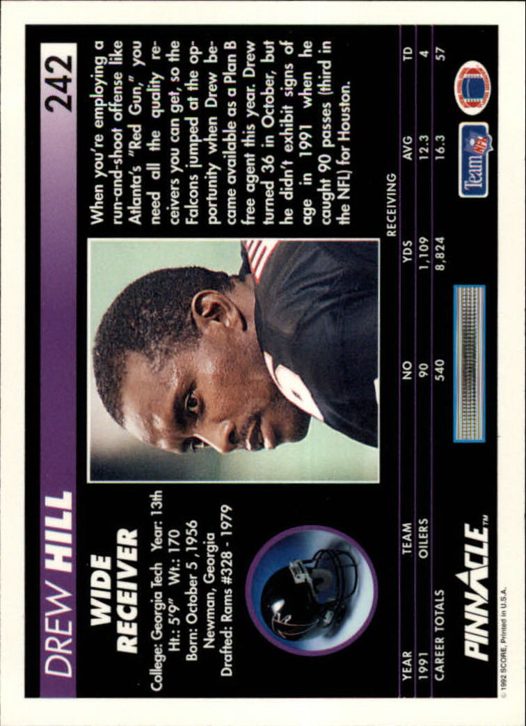 A1803- 1992 Pinnacle FB Card #s 1-250 +Rookies -You Pick- 15+ FREE US SHIP - Picture 483 of 499