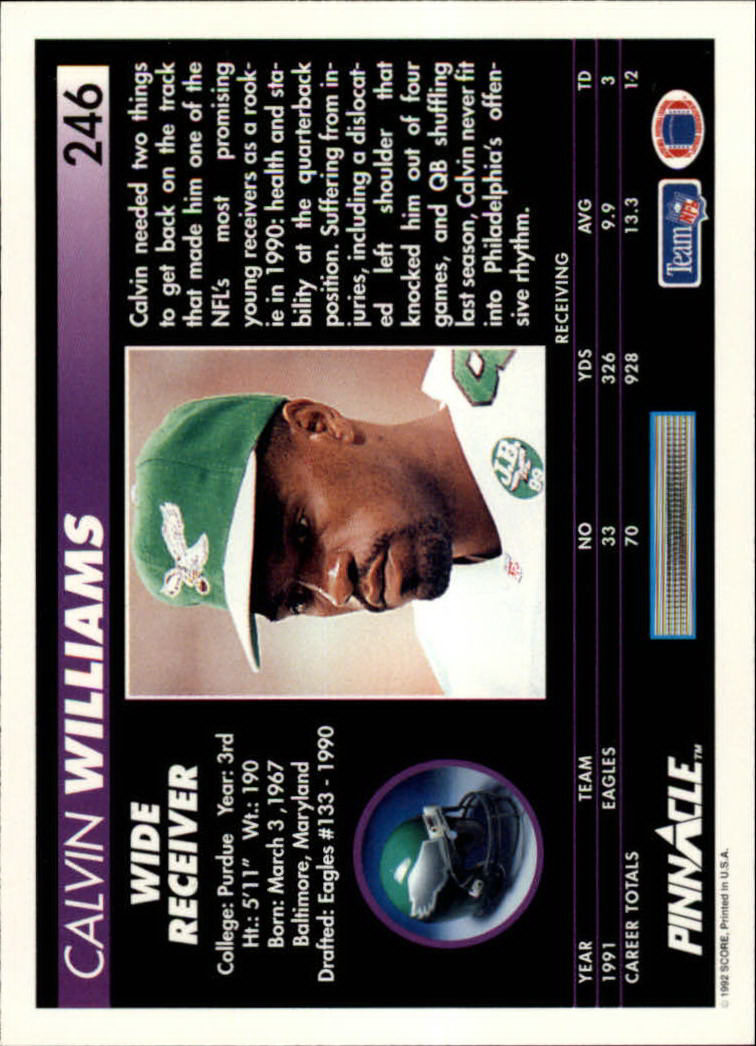 A1803- 1992 Pinnacle FB Card #s 1-250 +Rookies -You Pick- 15+ FREE US SHIP - Picture 491 of 499