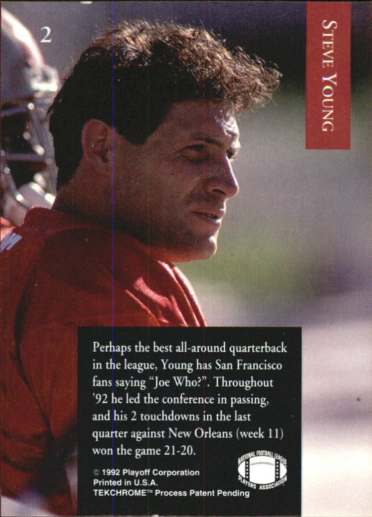 1992 Playoff #2 Steve Young back image