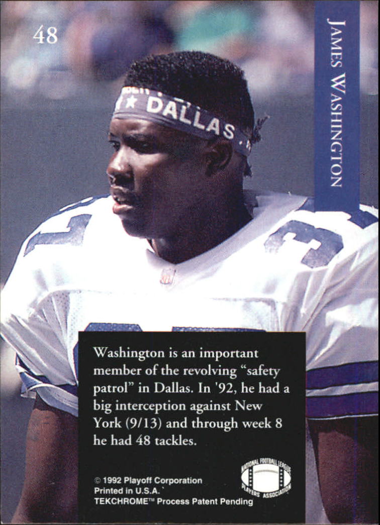 1992 Playoff #48 James Washington back image