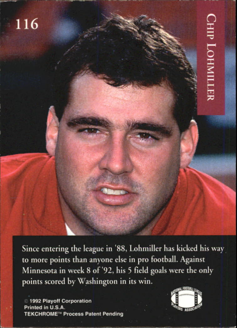 1992 Playoff #116 Chip Lohmiller back image