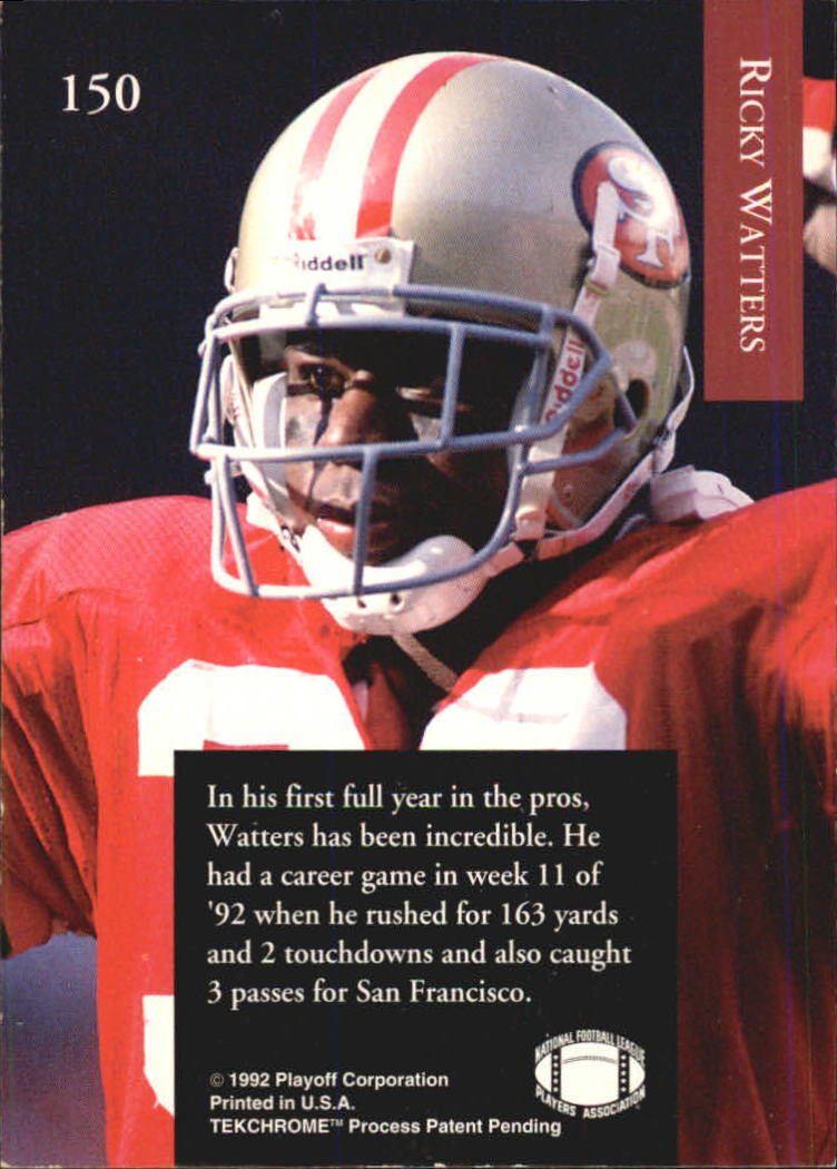 1992 Playoff #150 Ricky Watters back image
