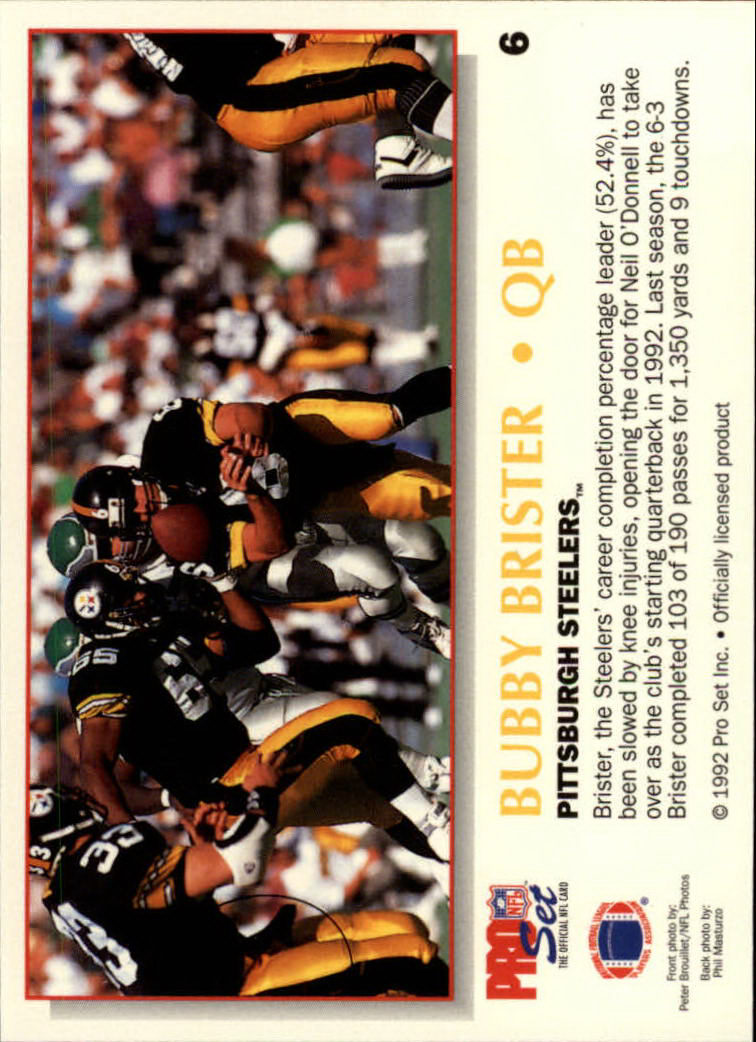1992 Power #6 Bubby Brister back image
