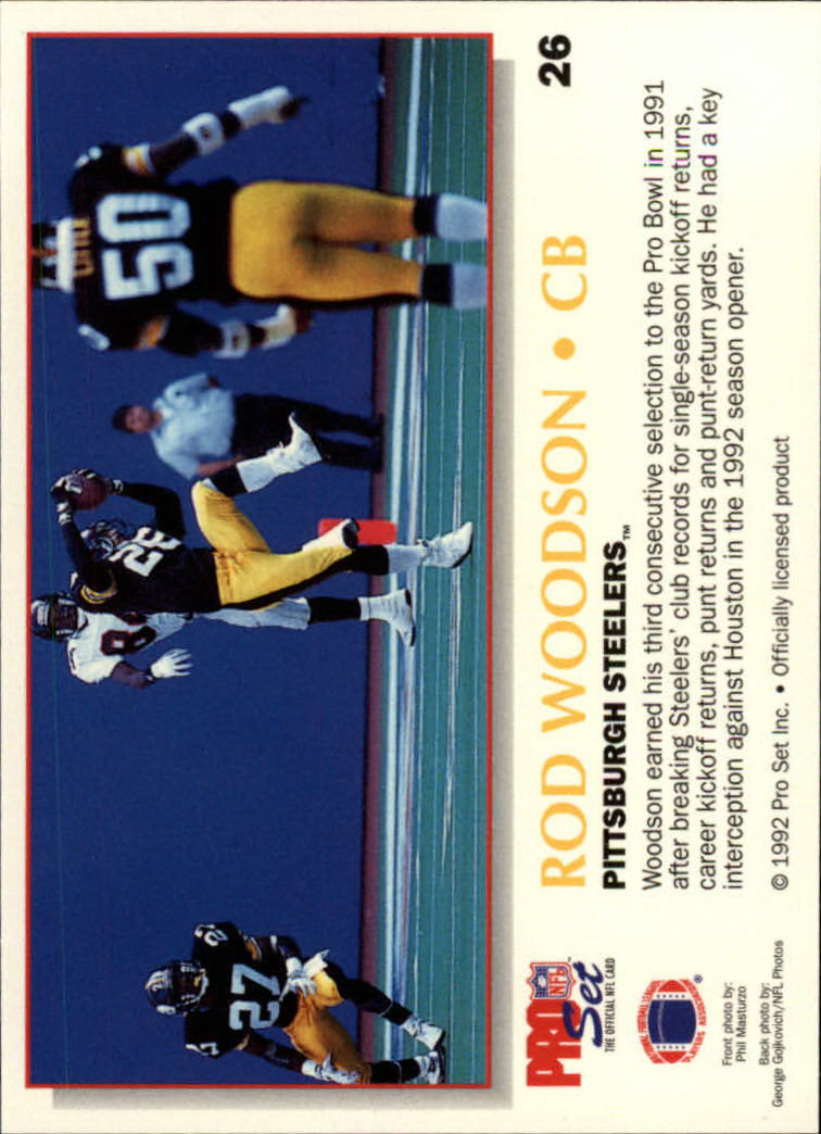 1992 Power #26 Rod Woodson back image