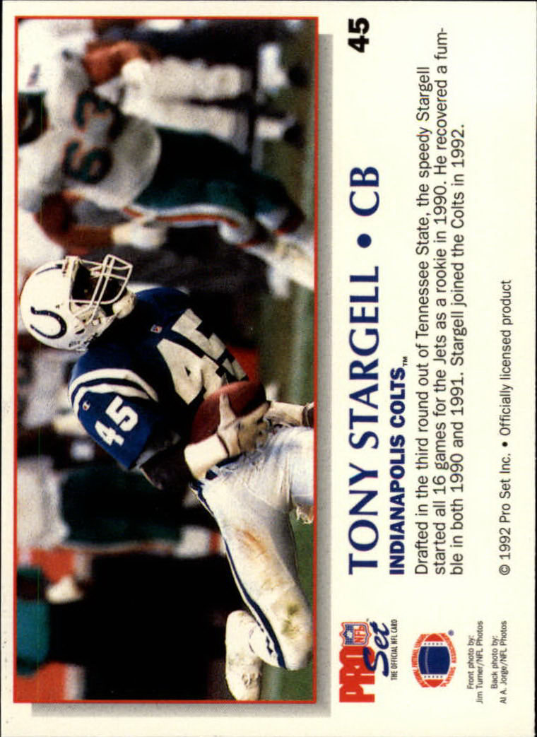 1992 Power #45 Tony Stargell back image
