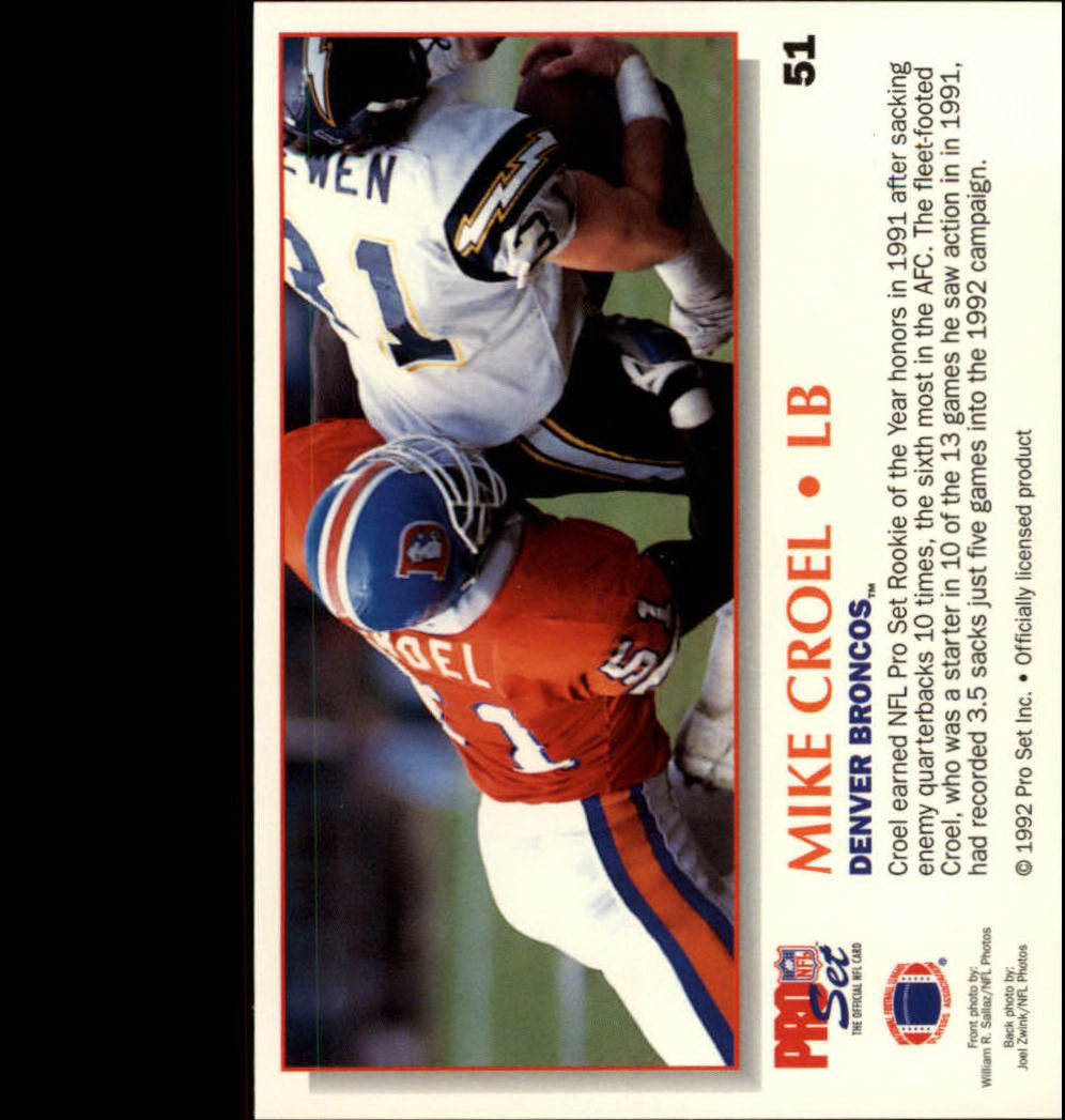 1992 Power #51 Mike Croel back image