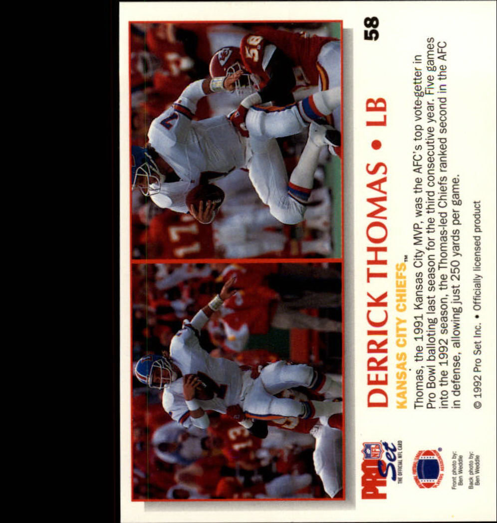 1992 Power #58 Derrick Thomas back image
