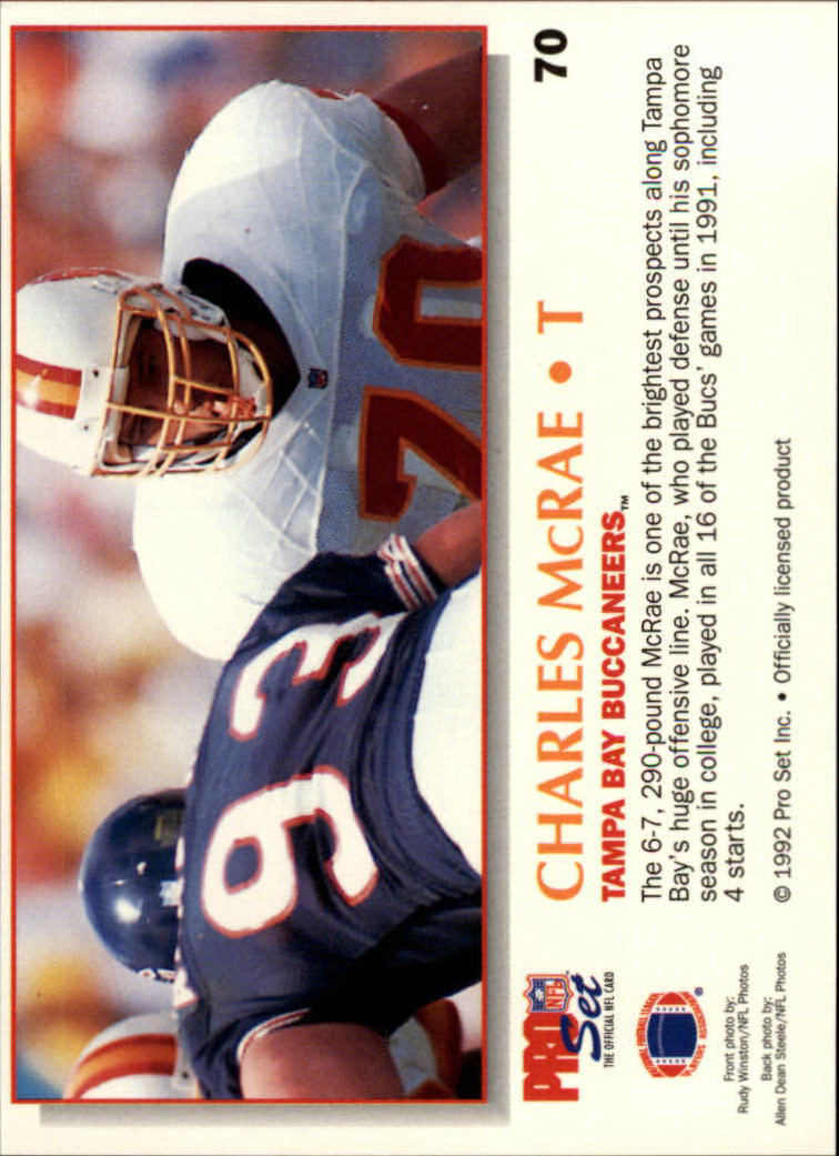 1992 Power #70 Charles McRae back image