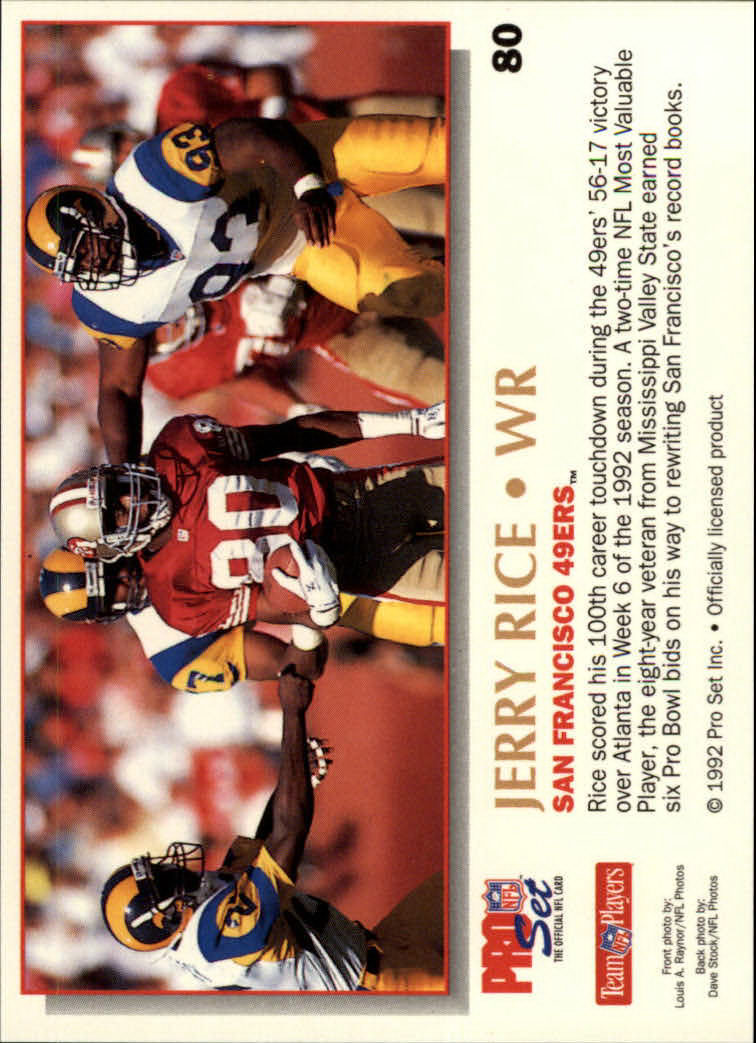 1992 Power #80 Jerry Rice back image