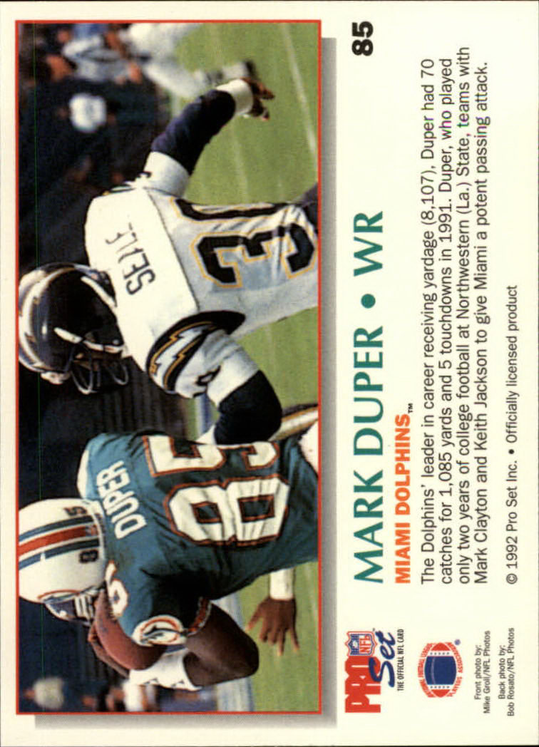 1992 Power #85 Mark Duper back image