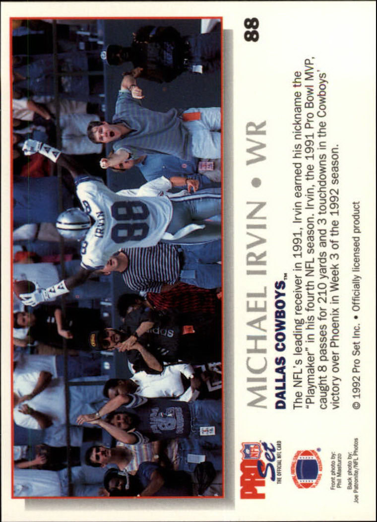 1992 Power #88 Michael Irvin back image