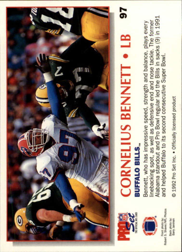 1992 Power #97 Cornelius Bennett back image