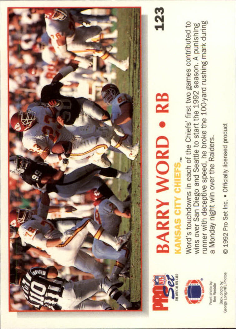 1992 Power #123 Barry Word back image